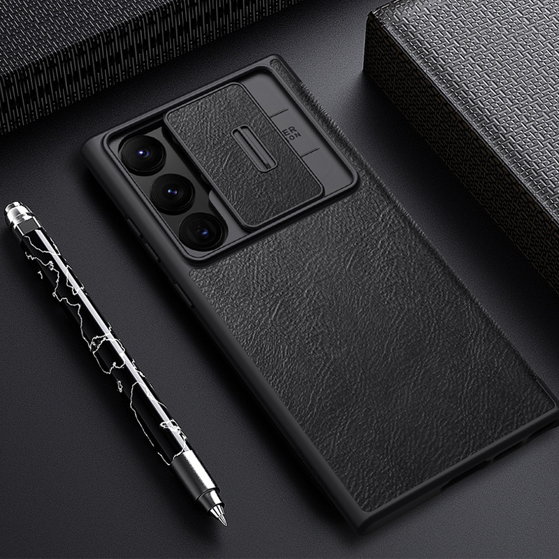 Etui z klapką i ochroną aparatu Nillkin Qin Pro do Samsung Galaxy S23 Ultra